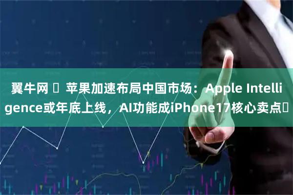 翼牛网 ​苹果加速布局中国市场：Apple Intelligence或年底上线，AI功能成iPhone17核心卖点​