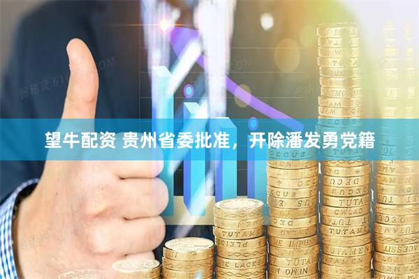 望牛配资 贵州省委批准，开除潘发勇党籍